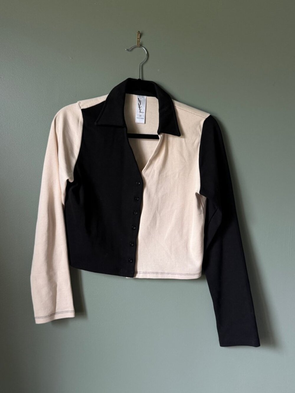 Violet Romance spliced top in black and white - UK14/US10 - Picture 1 of 9